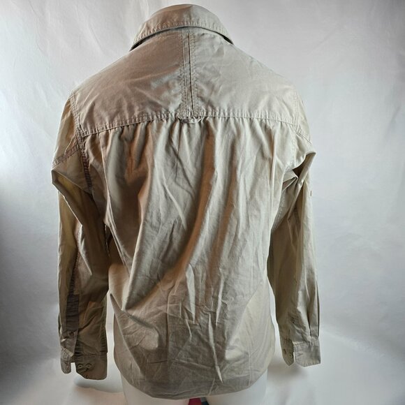 Craghoppers Button Up Shirt Mens Medium Tan Long Sleeve Outdoor Hiking Travel - Picture 9 of 13